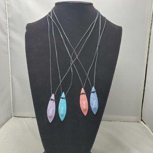 4 PCS Bijou drive unisex adjustable surf Stone pendant necklace with bla…